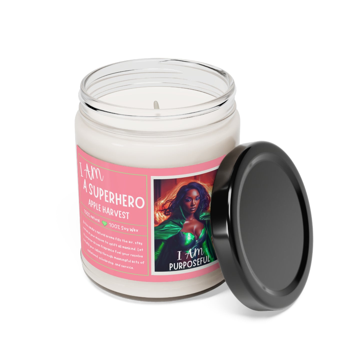 BLACK GREEK SORORITIES SUPERHERO | Scented Soy Candle, 9oz | Affirmations Meditation Accessories