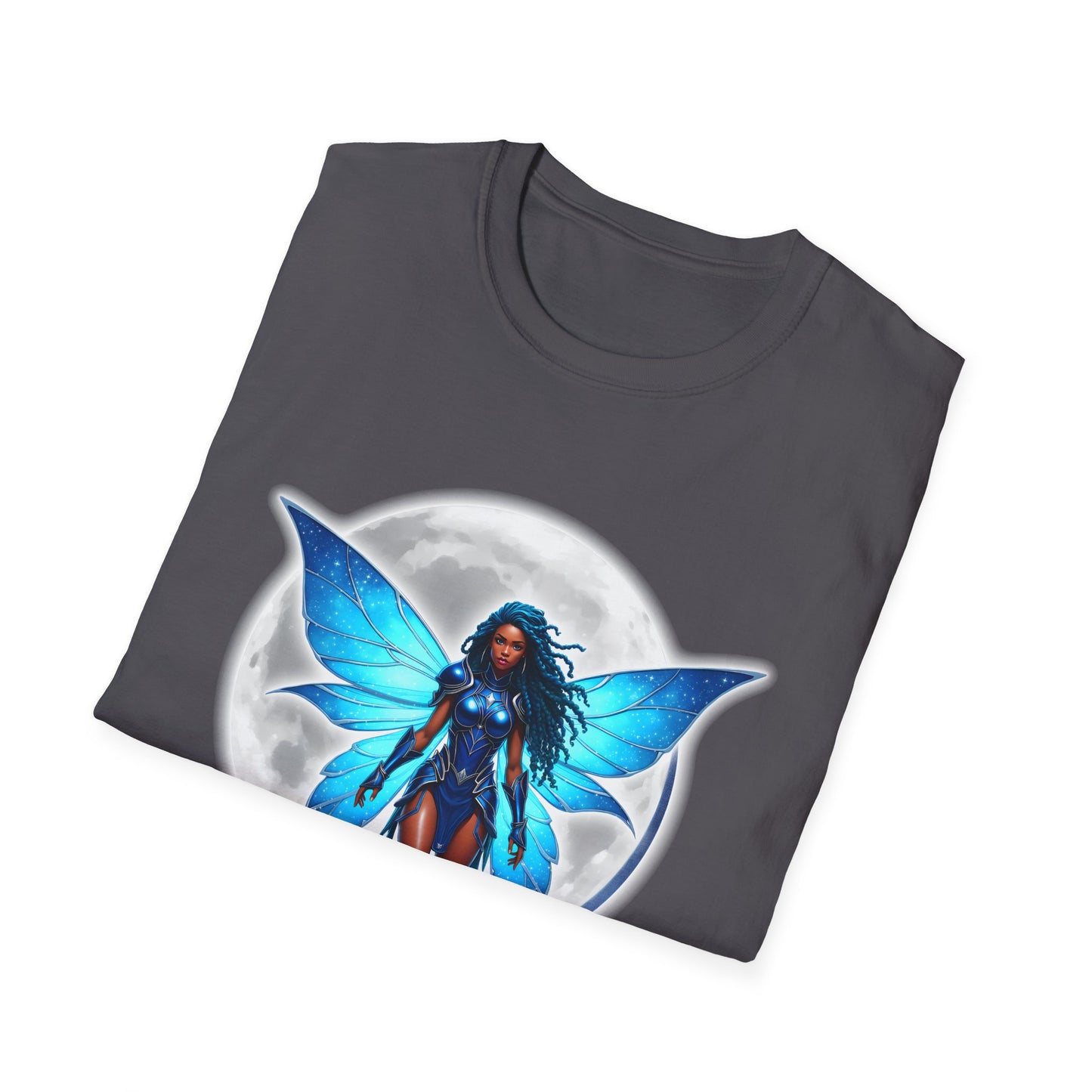 Celestial Blue Fairy Warrior | Adult Unisex Softstyle T-Shirt | Black Fae Day Collection