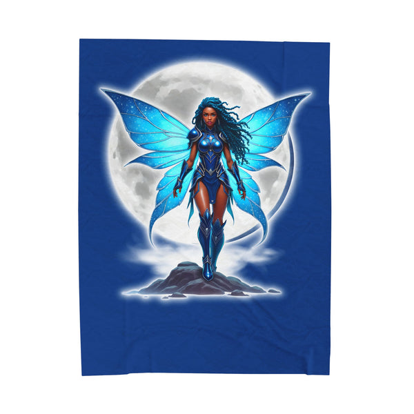 CELESTIAL BLUE FAIRY WARRIOR | Velveteen Reading Blanket