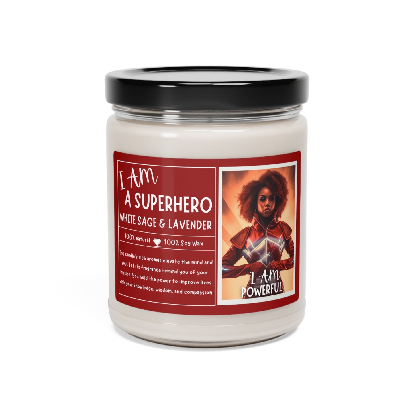 BLACK GREEK SORORITIES SUPERHERO | Scented Soy Candle, 9oz | Affirmations Meditation Accessories