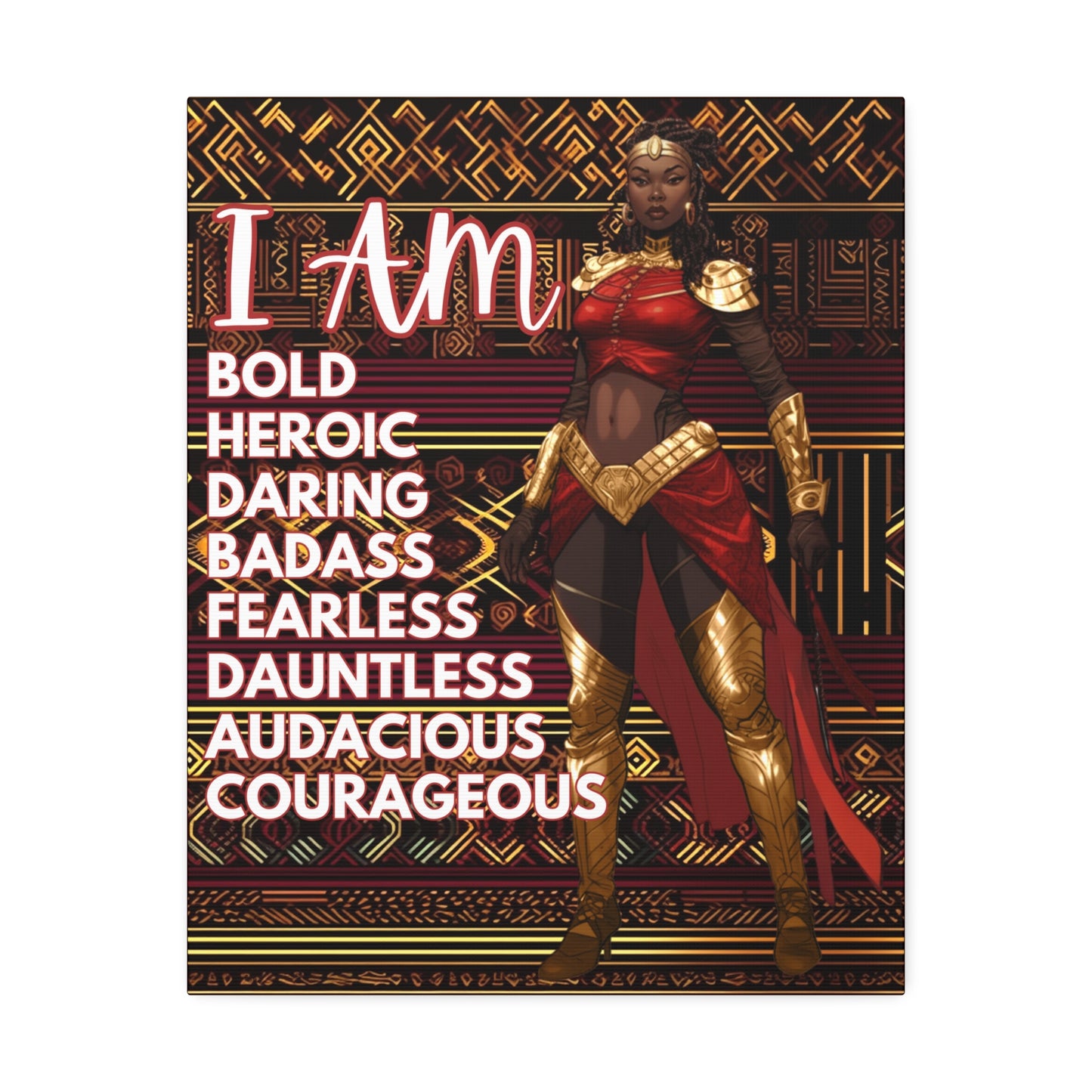 “Bold” BADASS WARRIOR WOMAN | Canvas Stretched, 1.5 | Affirmations Accessories
