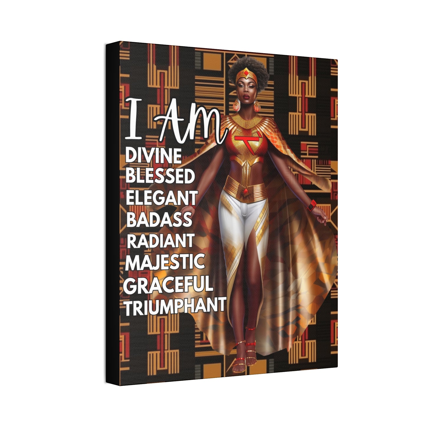 "Divine" BADASS WARRIOR WOMAN | Canvas Stretched, 1.5 | Affirmations Accessories