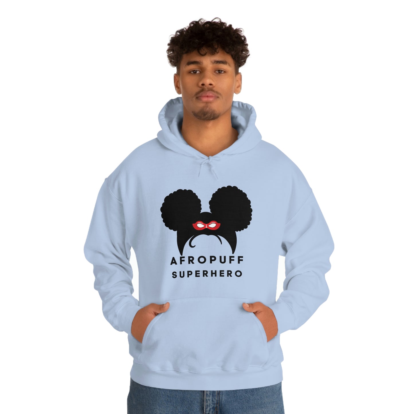 Afro Puff Superhero | Adult Unisex Heavy Blend™ Hooded Sweatshirt | Superhero Fashion